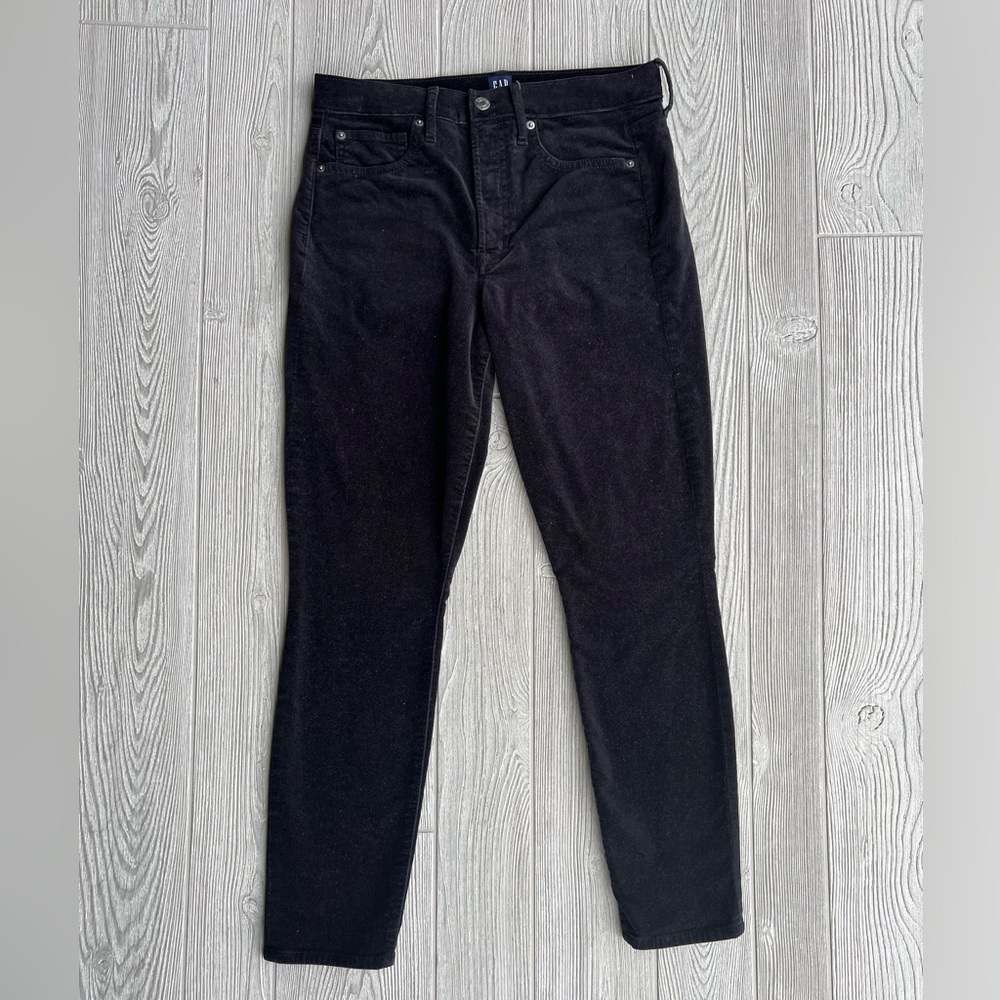 GAP Women’s Black Velvet True Skinny Pants Size 6/28